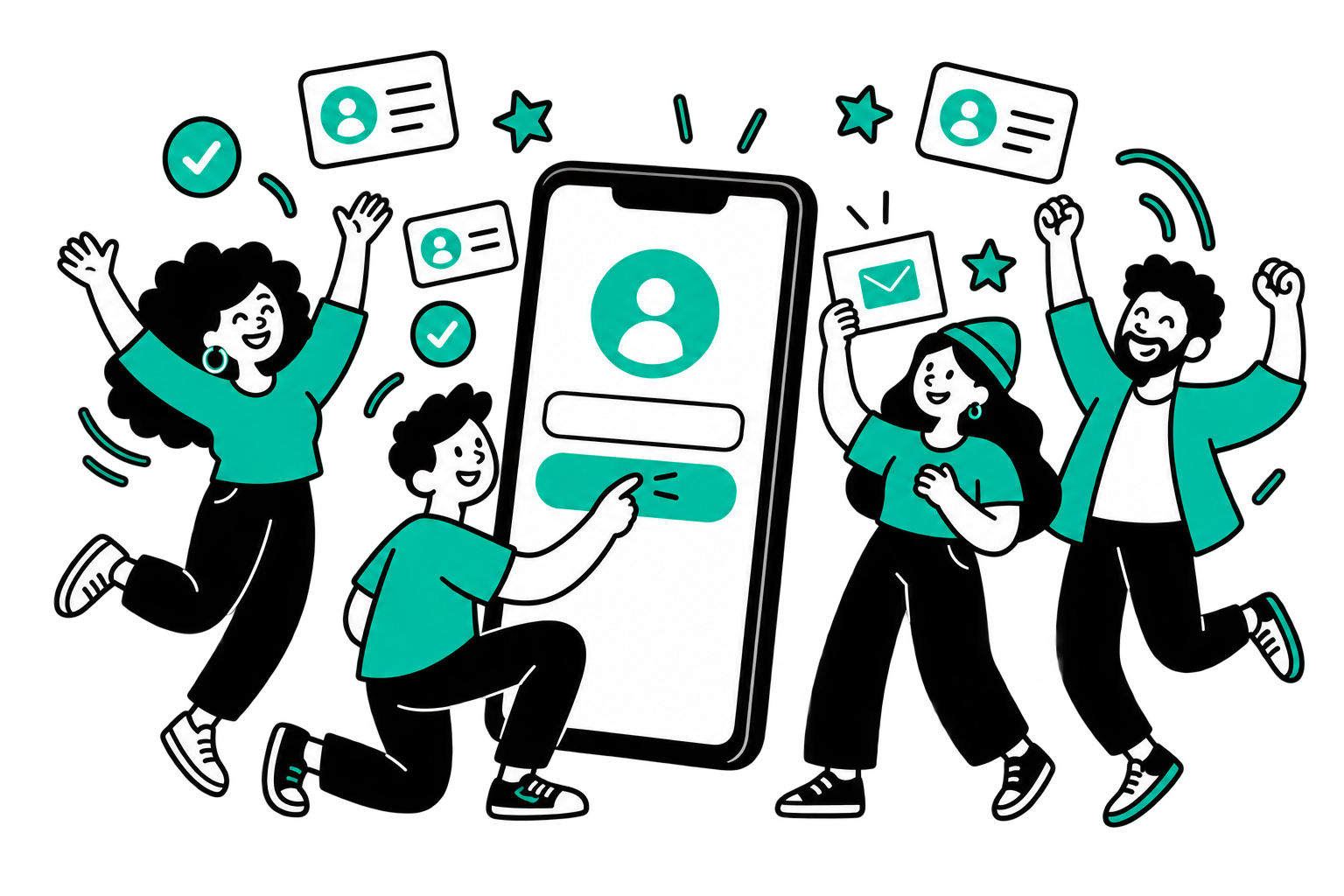 People celebrating creating their ReciClan account